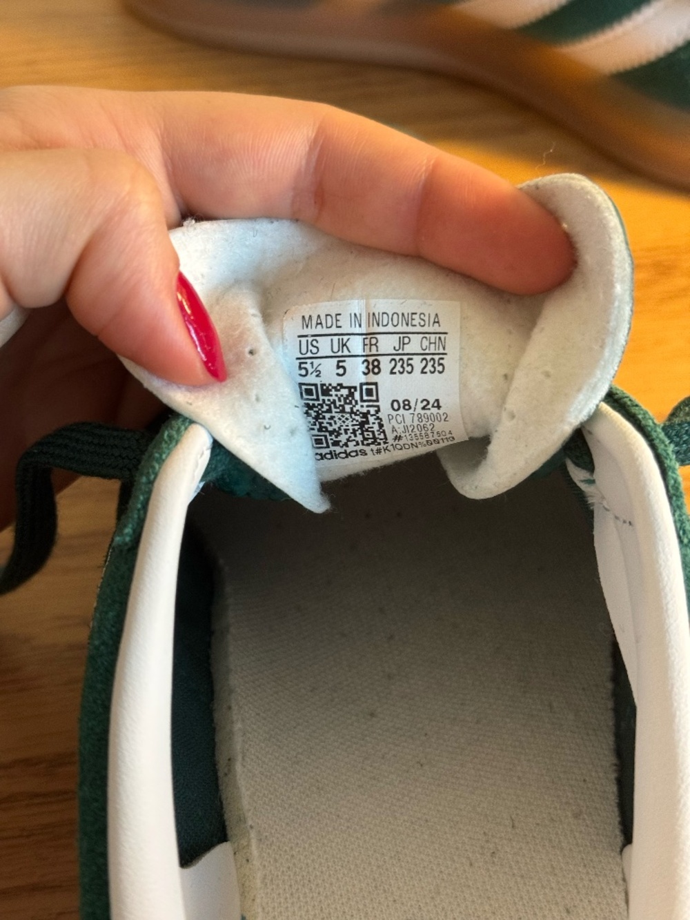 GREEN ADIDAS GAZELLE  SHOES - Picture 8 of 9